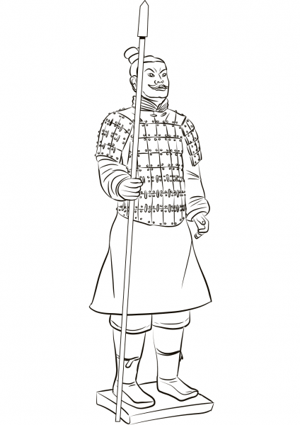 Terracotta Warrior coloring page image