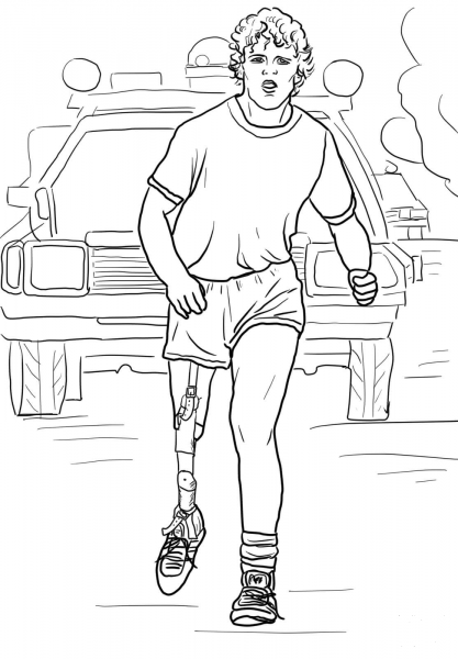 Terry Fox Run coloring page image