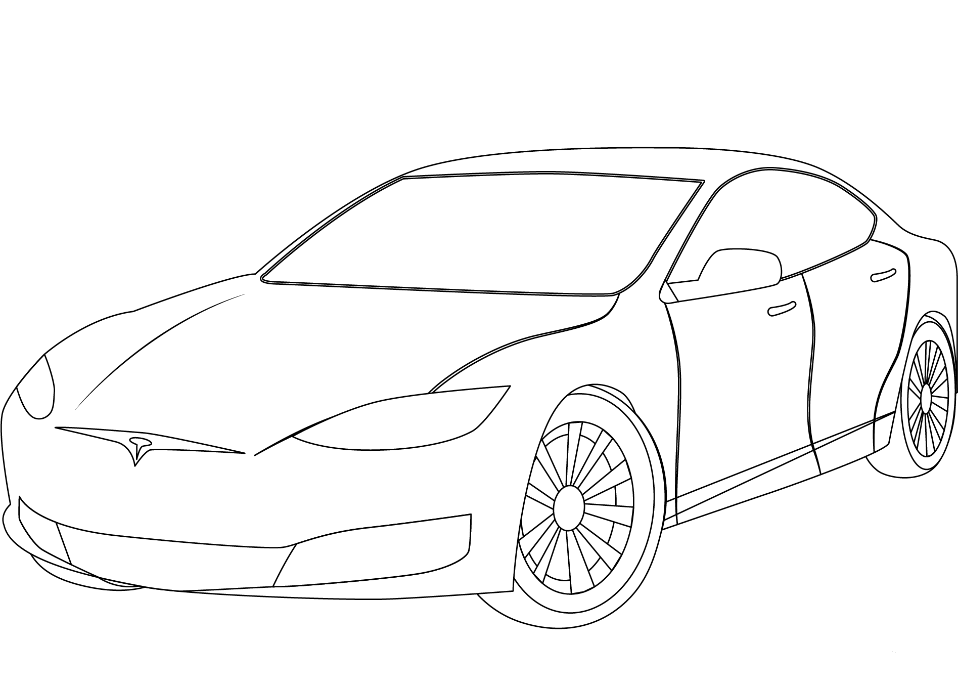 Tesla Model S coloring page - ColouringPages