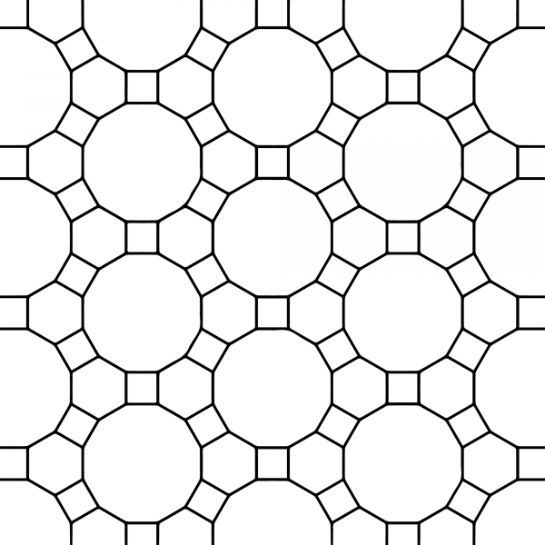 Tessellation with Hexagon, Dodecagon and Square  coloring page image