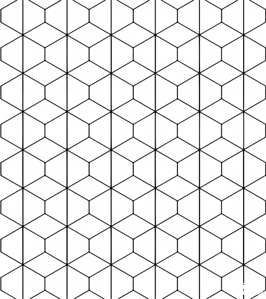 Tessellation with Rhombus and Trapezoid coloring page image