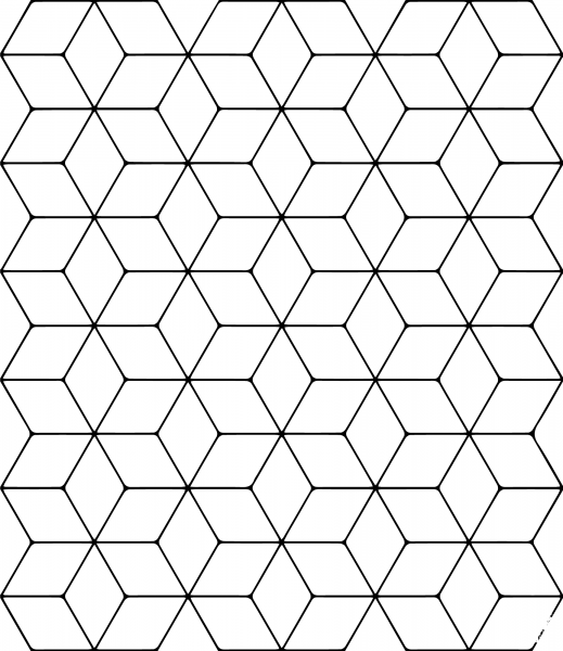 Tessellation with Rhombus coloring page image