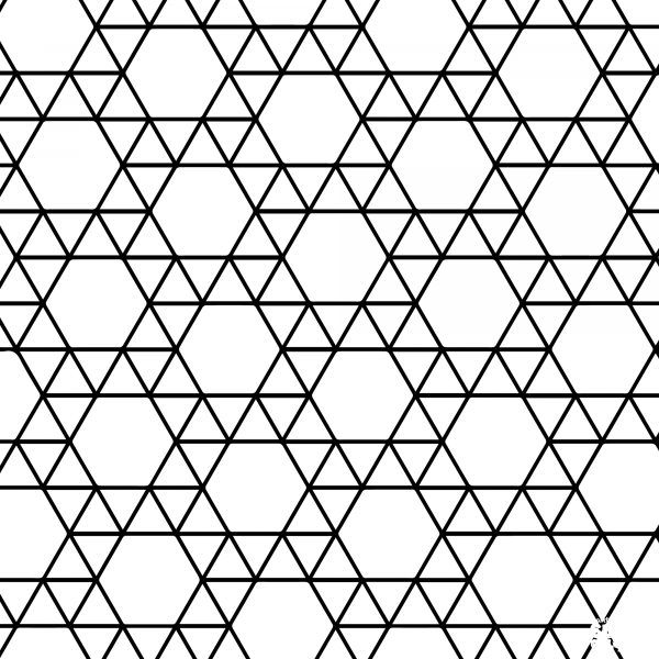 Tessellation with Triangle and Hexagon coloring page image