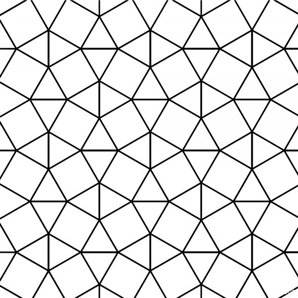 Tessellation with Triangle and Square Tiling coloring page image