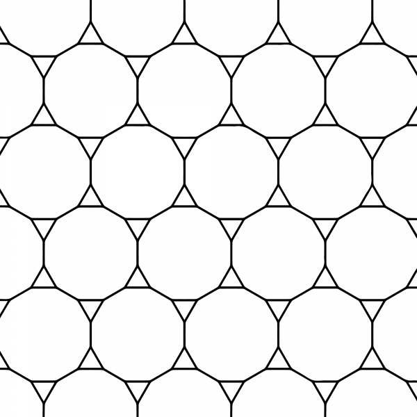 Tessellation with Tridecagon and Triangle coloring page image