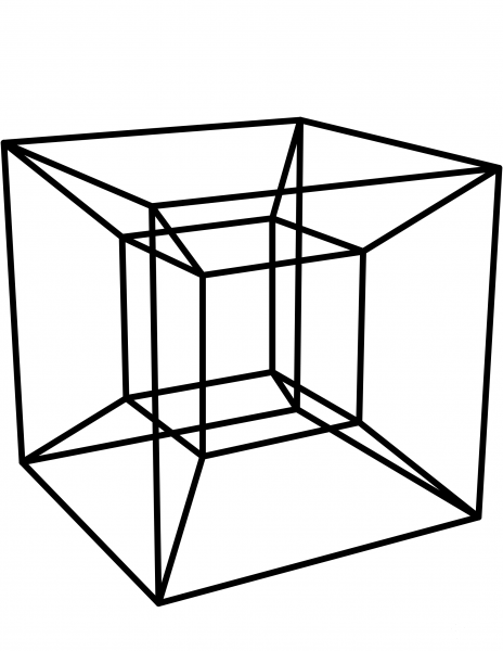 Tesseract coloring page image