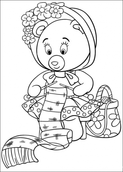 Tessie Bear embroiders  coloring page image