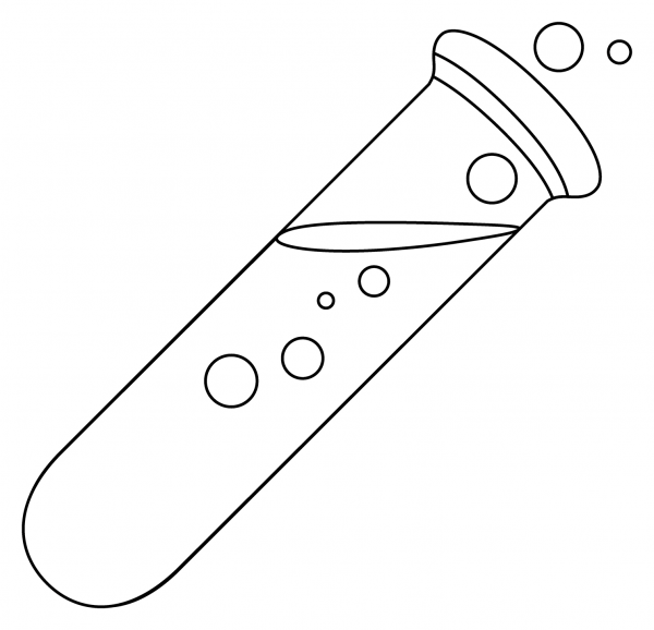 Test Tube Emoji coloring page image