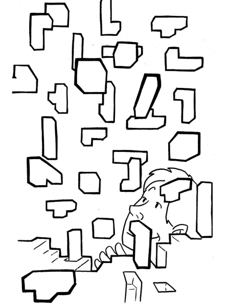 Tetris Snow coloring page image