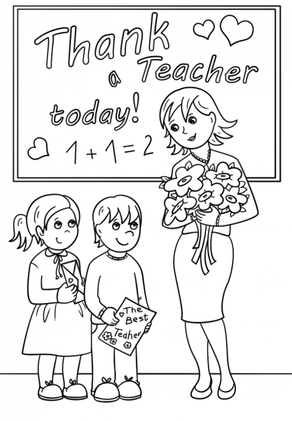 Thank a Teacher Today coloring page image