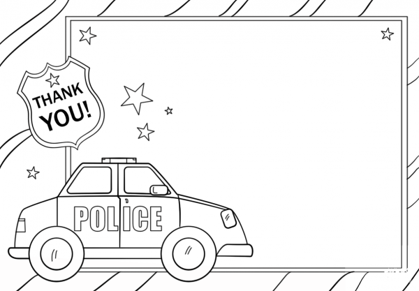 Thank You Police coloring page image