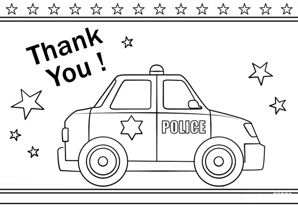 Thank You Police coloring page image