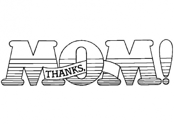 Thanks, Mom! coloring page image