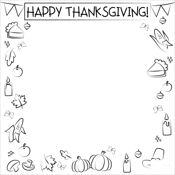 Thanksgiving Border coloring page image