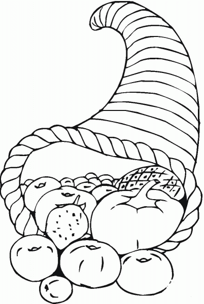 Thanksgiving Cornucopia  coloring page image