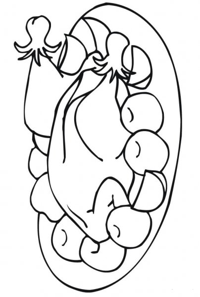 Thanksgiving Dinner  coloring page image