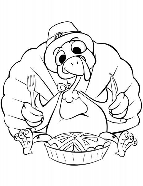 Thanksgiving Dinner coloring page image