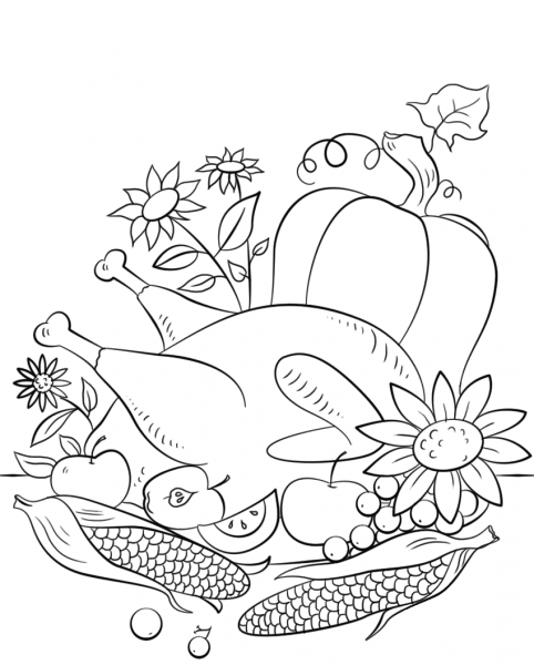 Thanksgiving Food coloring page image