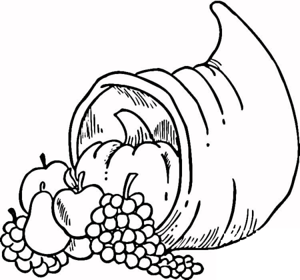 Thanksgiving Fruits  coloring page image
