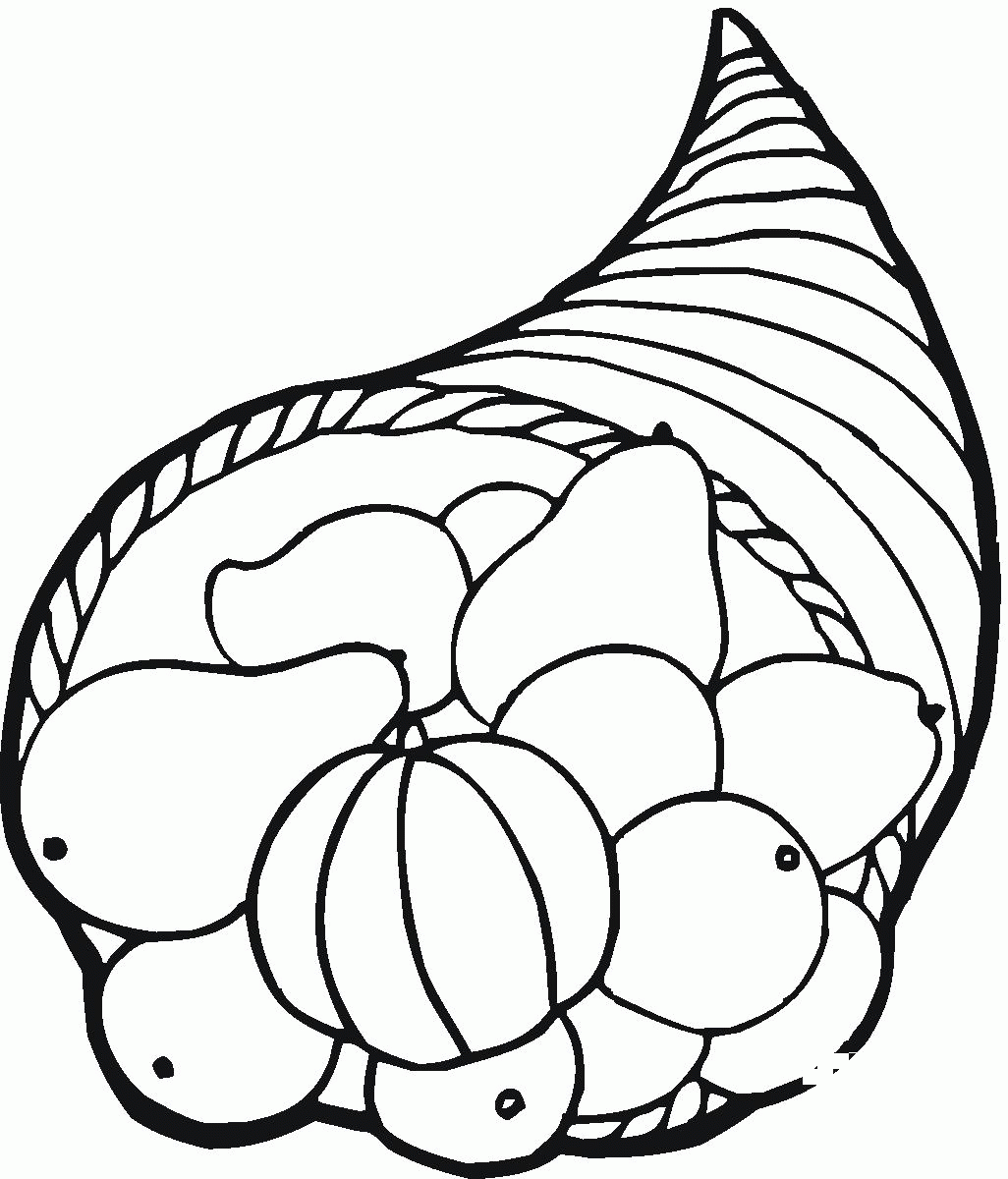 Thanksgiving Horn of Plenty coloring page - ColouringPages