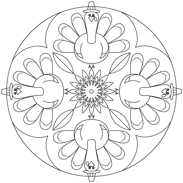 Thanksgiving Mandala coloring page image