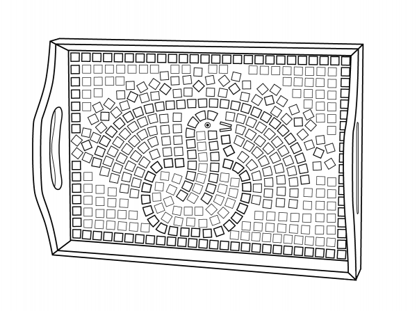 Thanksgiving Mosaic Platter coloring page image