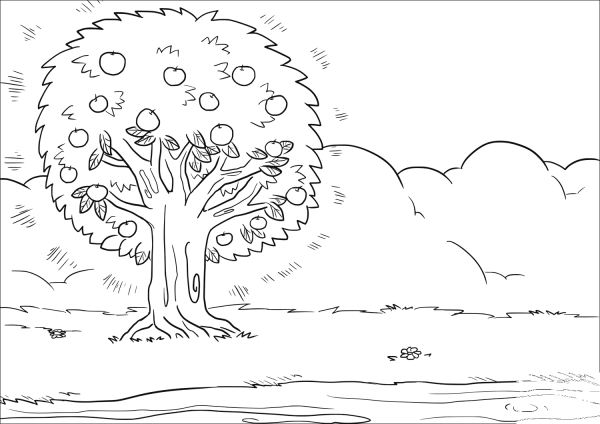 That Person is like a Tree Planted by Streams of Water coloring page image