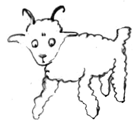 ‘That this is not a sheep. This is a ram. It has horns.’ coloring page image