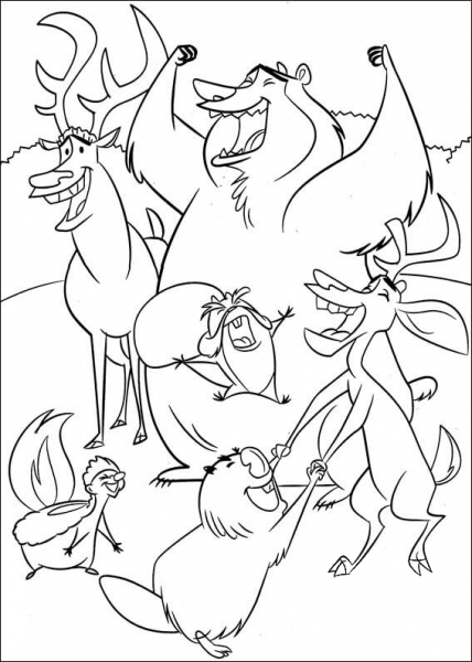 The Animals Have Won the battle against hunters coloring page image