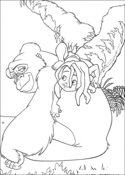 The Bandar Log Keeps Mowgli  coloring page image