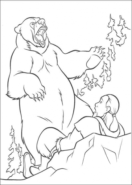 The Bear Is Angry  coloring page image