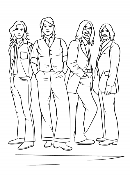 The Beatles coloring page image