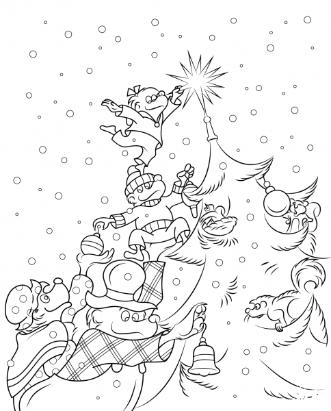 The Berenstain Bears Christmas Tree coloring page image