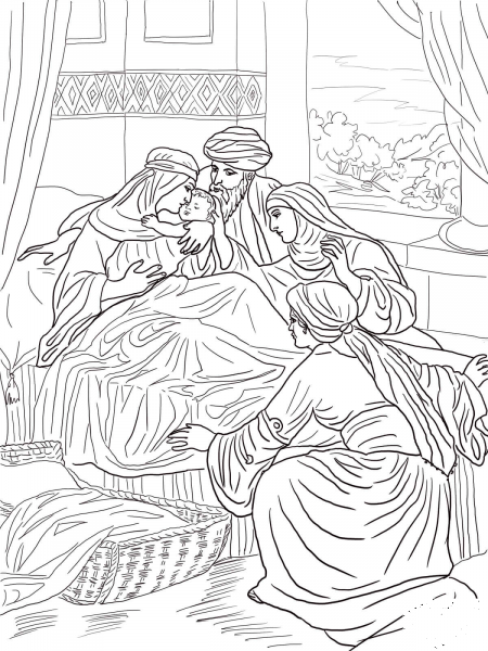 The Birth of John the Baptist coloring page image