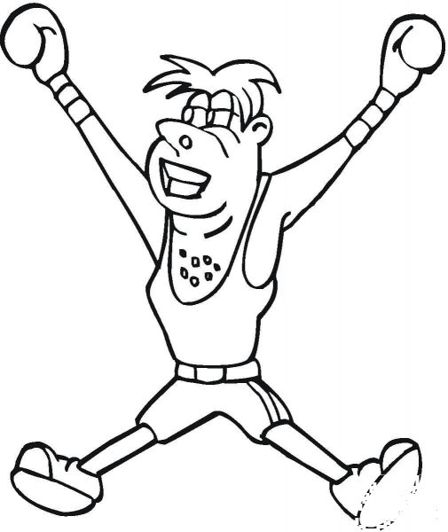 The Boxer Winner  coloring page image