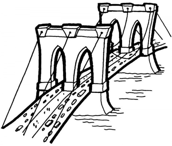The bridge coloring page image