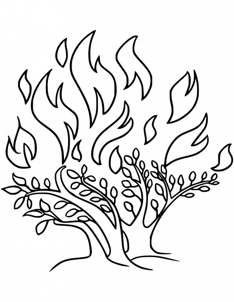 The Burning Bush coloring page image