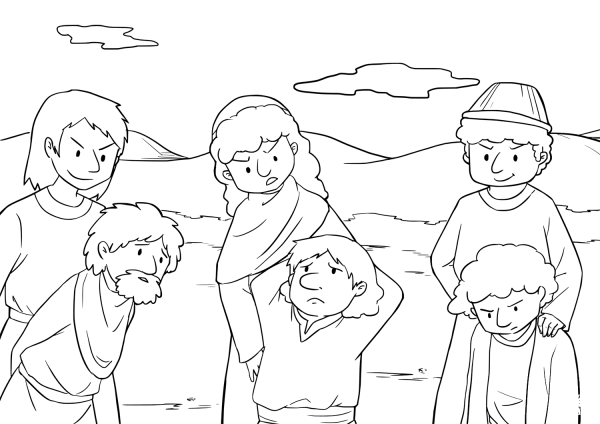 The Canaanite King of Arad Attacked the Israelites and Captured Some of Them coloring page image