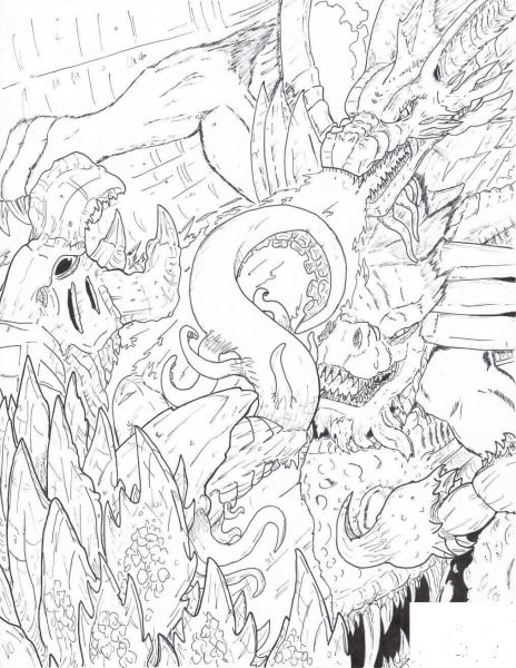 The Chameleon vs. Bagan coloring page image