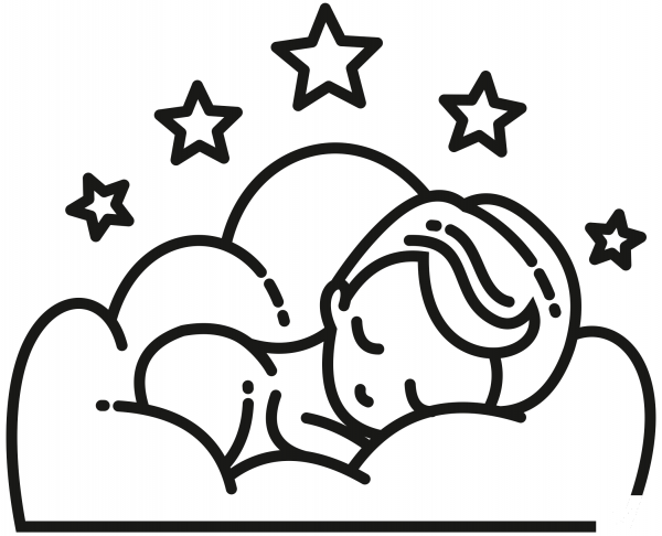 The Child is Sleeping coloring page image
