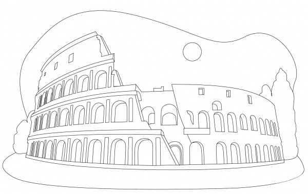 The Colosseum coloring page image
