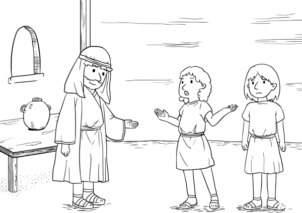 The Company of the Prophets Asked Elisha Go to the Jordan coloring page image