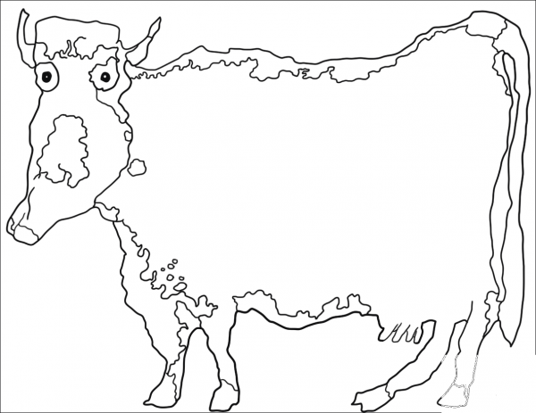 The Cow with the Subtle Nose coloring page image