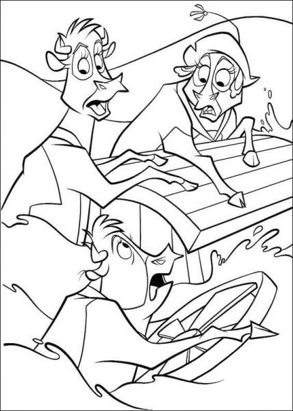 The Cows Meet Each Other  coloring page image