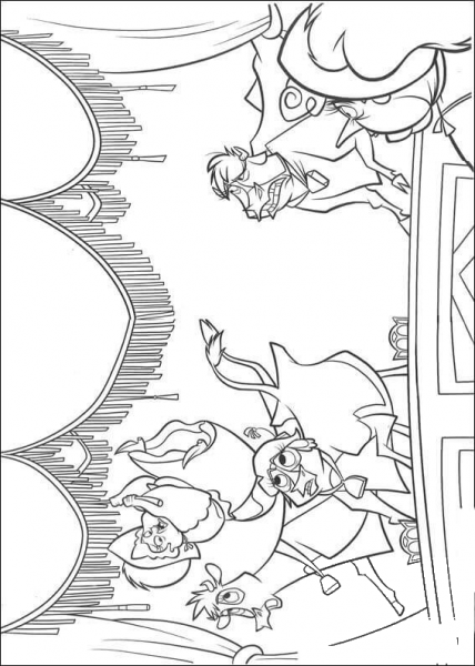 The Cows On The Theatre Stage  coloring page image