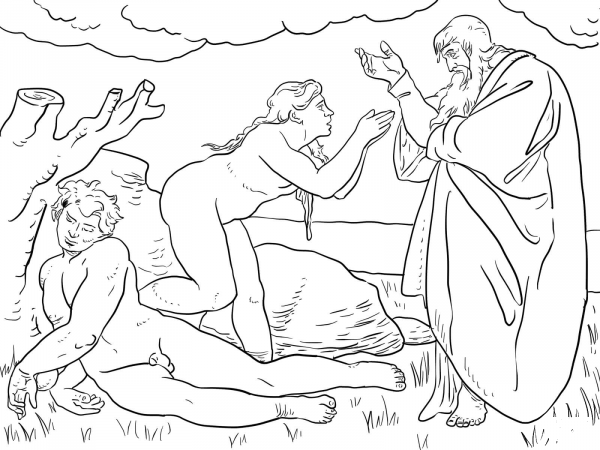 The Creation of Eve coloring page image