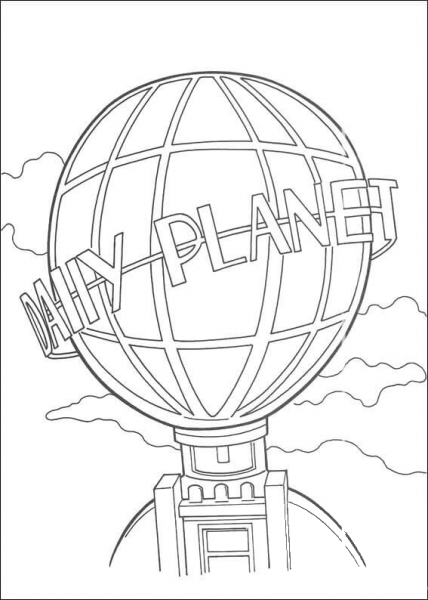 The Daily Planet globe coloring page image