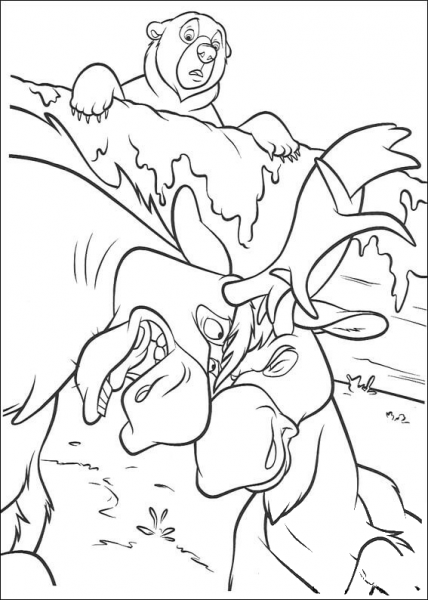 The Deer Is Fighting  coloring page image