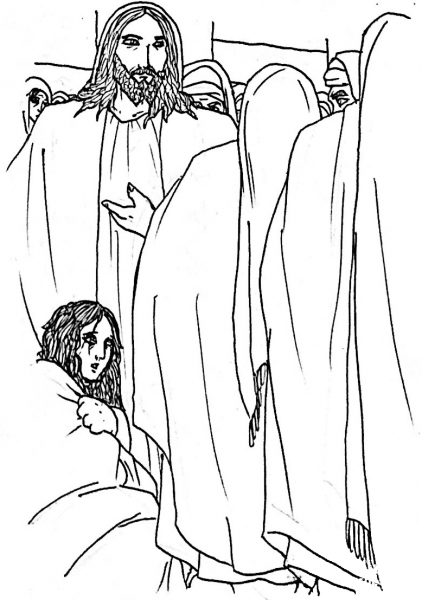 The Defender of the Weak – John 8 coloring page image