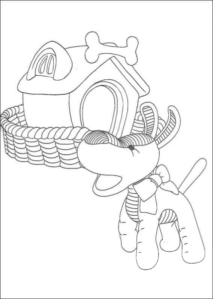 The Dog In Front Of Its House  coloring page image